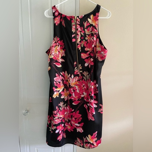 Sleeveless floral black and pink dress‎ Dana Buchman XL - Picture 2 of 9